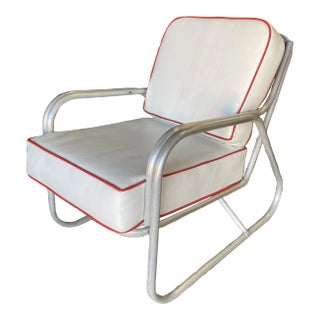 Aluminum Patio/Outdoor Mid-Century Lounge Chair With Speed Arms