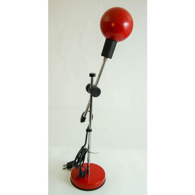 Postmodern Red Table Lamp by Veneta Lumi Italy 1970s For Sale - Image 10 of 12