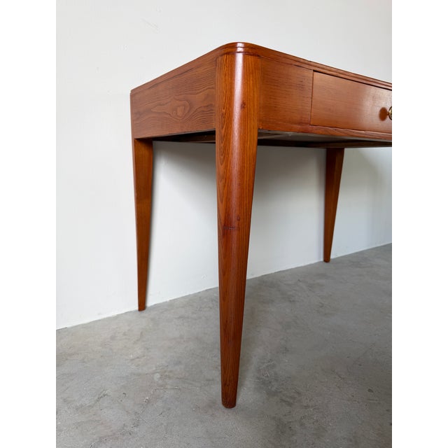 Émile-Jacques Ruhlmann French Art Deco Style Leather-Top Writing Desk For Sale - Image 9 of 12
