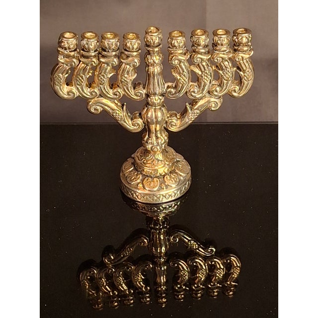 Vintage Miniature 925 Sterling Silver Hanukkah Menorah Hanukkiah 32g Judaica For Sale In Boston - Image 6 of 12