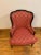 Late 20th Century Louis XV Style Red and Gold Upholstered Winged Armchair For Sale - Image 4 of 7
