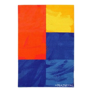 Nazmiyal Collection Vintage Scandinavian Per Arnoldi Art Rug by Ege For Sale