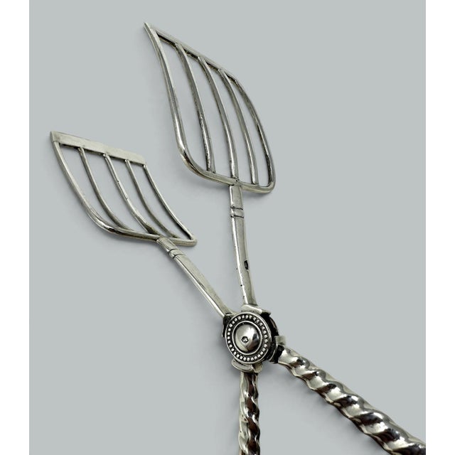 Silver Antique Vintage English Sterling Silver Asparagus Tongs Ben Wade Sheffield 1921 For Sale - Image 8 of 9