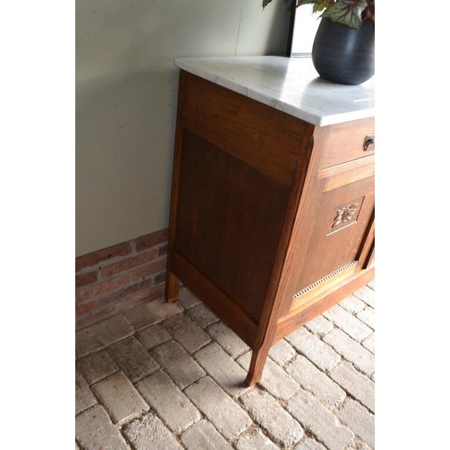 Art Deco Wardrobe in Oak with Marble Top For Sale - Image 9 of 12