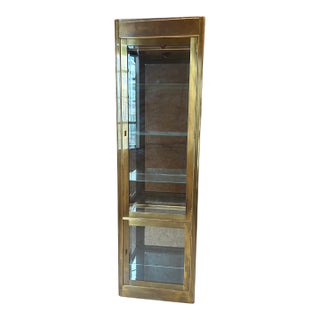 1970s Mid Century Rare Brass Vitrine Display Cabinet by Mastercraft, Attributed For Sale
