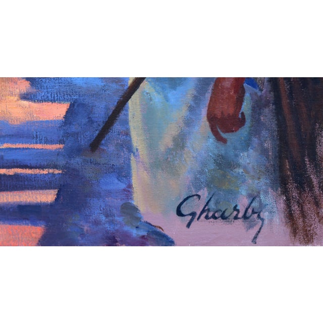 Folk Art Fortified Castle, Jalal Gharbi Oil on Canvas Painting For Sale - Image 3 of 5