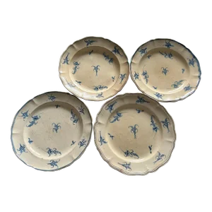 Antique 18th Century Hand Painted Chantilly Plates 4 Available