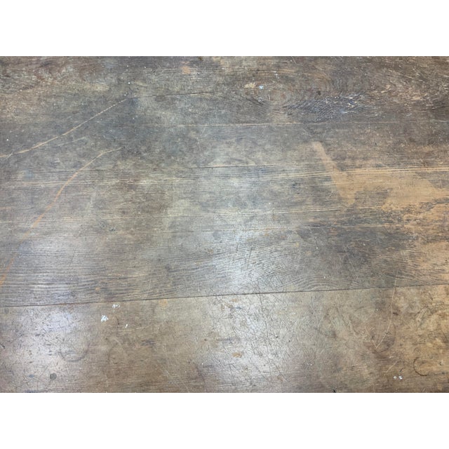 Wood 20th Century Handcrafted Farm Table For Sale - Image 7 of 9