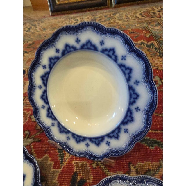 19th Century English Flow Blue and White Transferware Bowls - Set of Three For Sale - Image 4 of 14