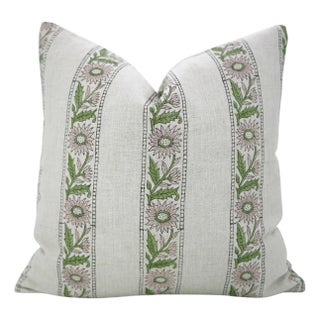 Fabdivine Pure Linen Decorative Throw Pillow Cover 18x18 Khushi Hand Block Print Cushion For Sale