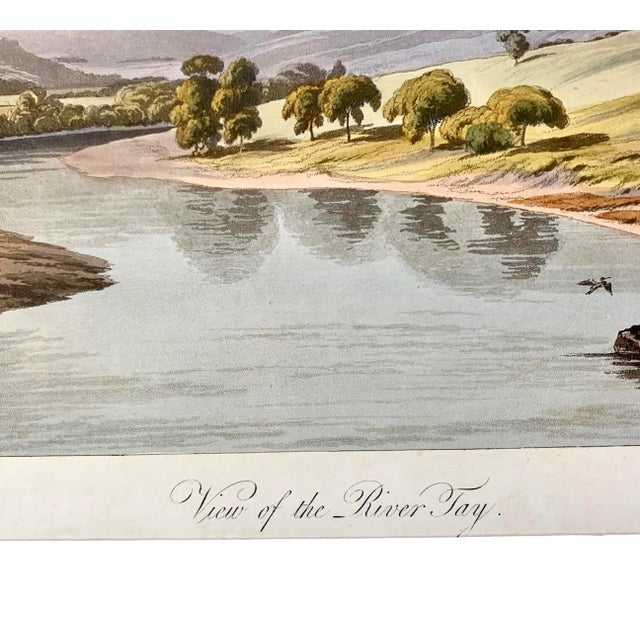 Traditional Antique Engraving of Scottish River Tay Landscape Art Colored and Numbered For Sale - Image 3 of 7