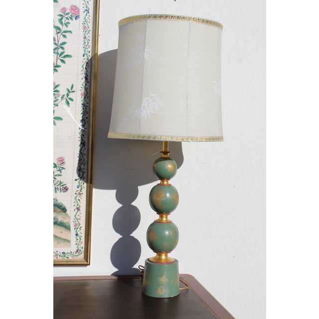 1940s Vintage Hollywood Regency Lamp With Shade For Sale - Image 9 of 9