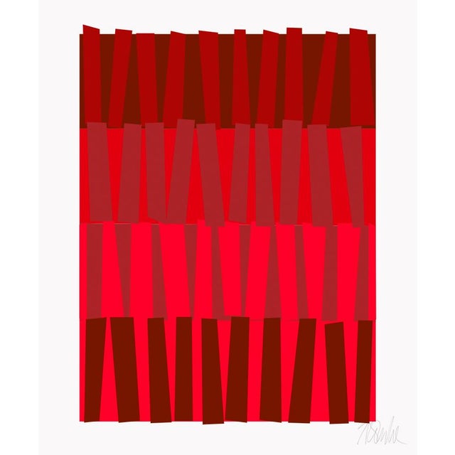 Color Rhythm in Red Fine Art Print 40" X 50" by Liz Roache For Sale In Boston - Image 6 of 6