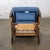 Mid to Late 20th Century Neoclassic Reclining Armchair Blue Chenille Fabric by Burris Industries For Sale - Image 12 of 18