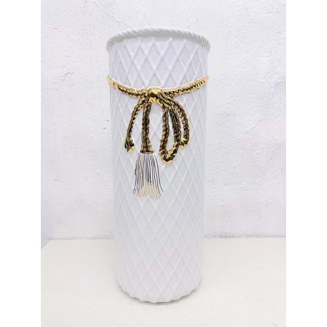 Gold Large Hollywood Regency Umbrella Stand, 1970s For Sale - Image 8 of 8