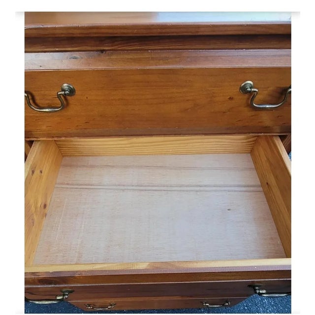 Brown 1980s American Classical Solid Pine With Panelizwd Sides Chest of Drawers For Sale - Image 8 of 11