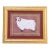 Cleo Plowden Folk Art Ram Sheep Minimalism AmericanWhite Mauve Oiginal Oil Painting For Sale