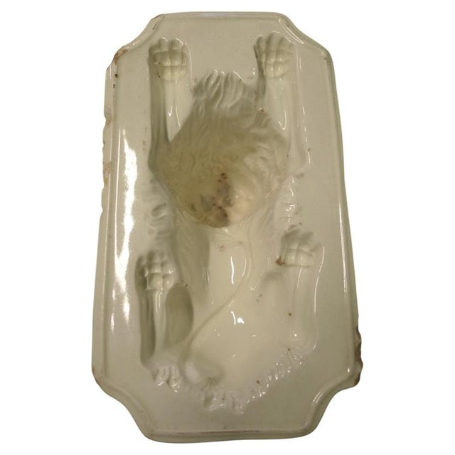Ceramic Staffordshire Cream Glazed Lion Jelly Mould For Sale - Image 7 of 7