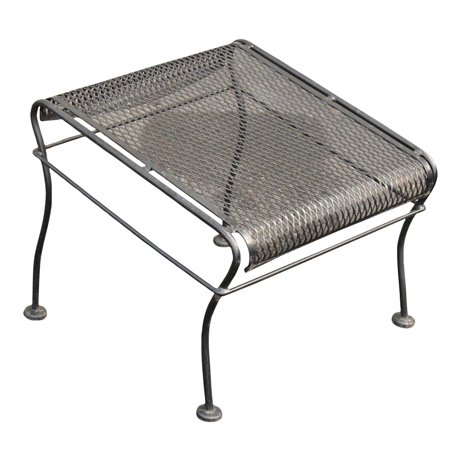 Mid Century Modern Wrought Iron Outdoor Foot Rest or Ottoman Chairish