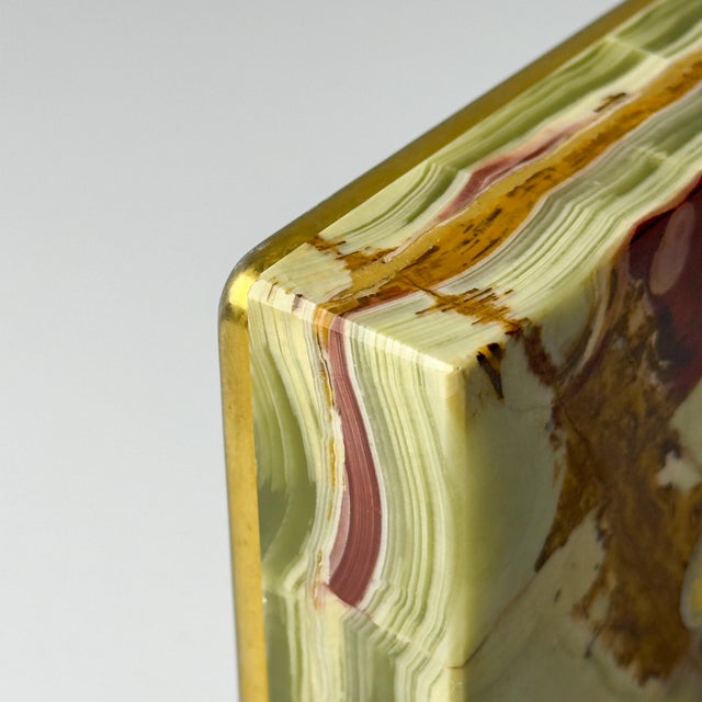 Adorable vintage onyx ashtray made in Italy in the 1950s. Good vintage condition. The original label has been partially...