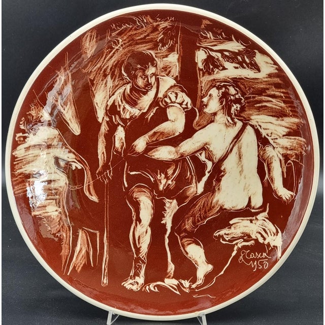 Ceramic Plates with Graffito by Alessio Tasca for Nove, 1950s, Set of 2 For Sale - Image 9 of 9