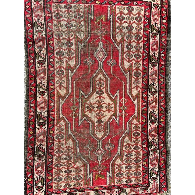 Vintage Rustic Distressed Mazlaghan Rug, 1950s For Sale - Image 14 of 16