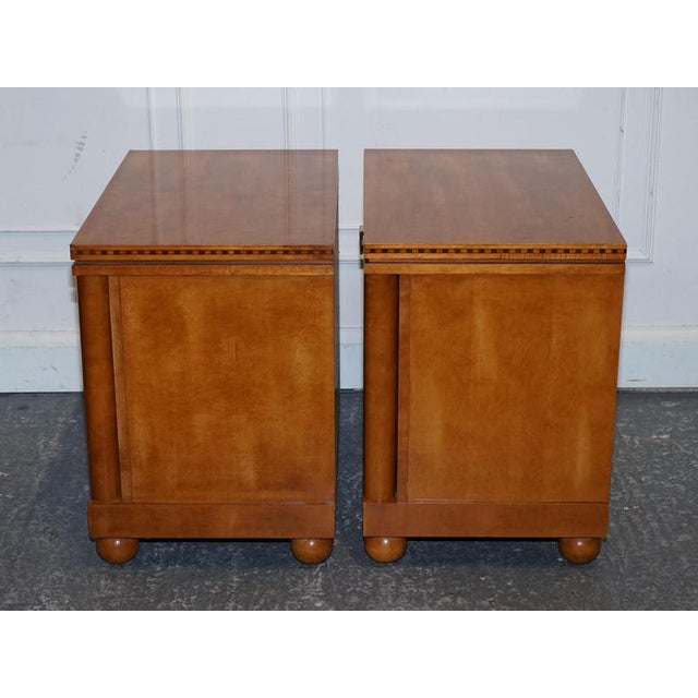 Biedermeier Style White Genesis Nightstands from American Hickory, Set of 2 For Sale - Image 11 of 18