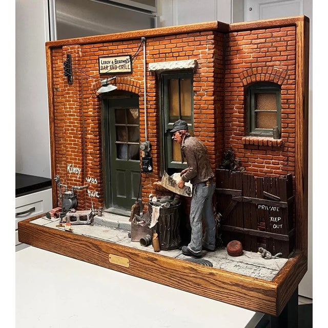 American 1975 Sculpture CityScapes "Yesterday;s News" by Michael Garman For Sale - Image 3 of 12