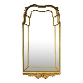 Regency Style Green & Gold Giltwood Mirror For Sale