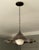 Metal Ruffle Brass Pendant Light, Wavy Kitchen Island Lamp With Alabaster Globe For Sale - Image 7 of 15