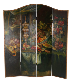 Vintage Painted Screen, 1970s