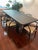 Solid Oak Dining Table. Custom made. The table is ebonized for a beautiful black finish that still shows the wood grain....