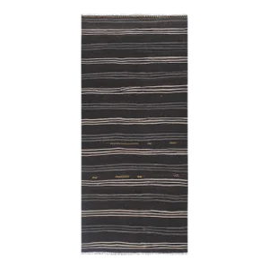 1960s Handwoven Vintage Striped Turkish Kilim Rug 5'5'' X 11'8''