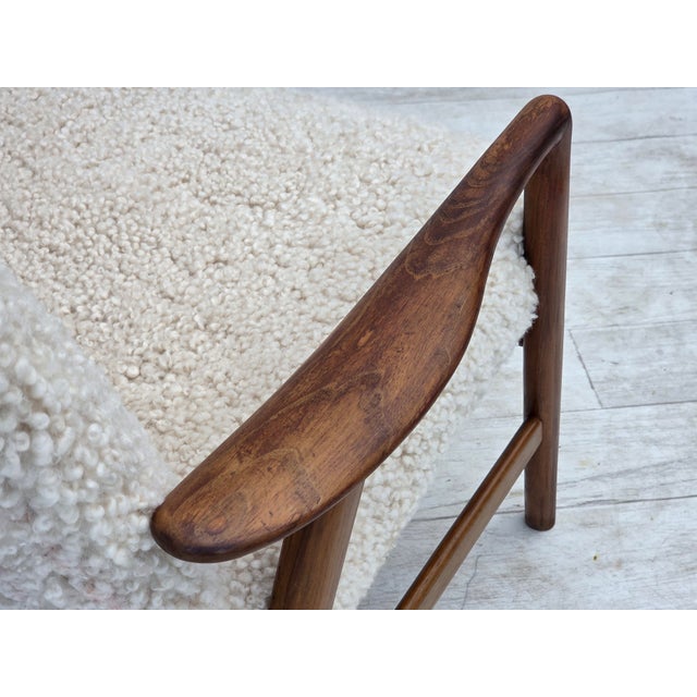 Danish Sheepskin Lounge Chair by Alf Svensson for Fritz Hansen, 1960s For Sale - Image 16 of 18