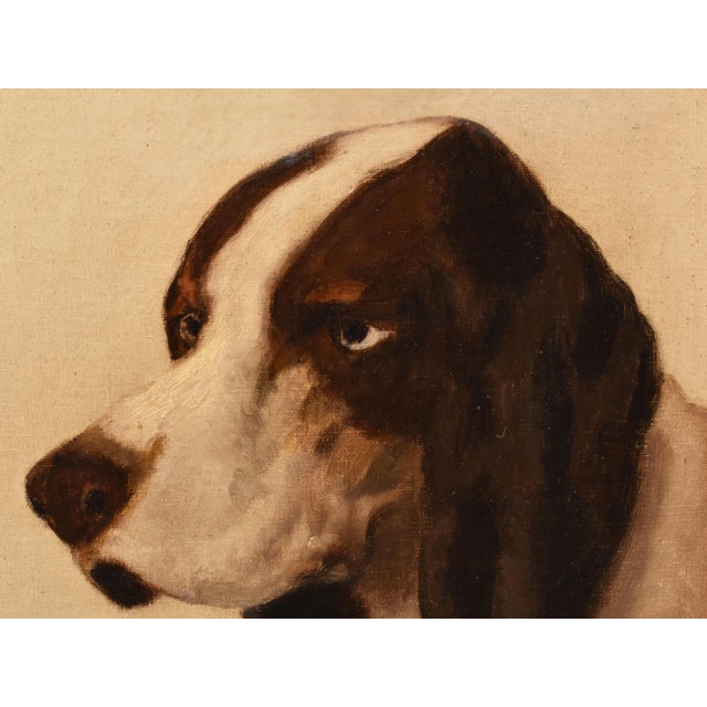 Théodore Lévigne, Portraits with Hunting Dogs, 19th Century, Oil Painting on Canvas, Framed For Sale - Image 4 of 9