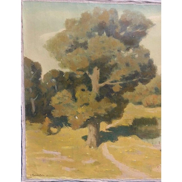 Original Impressionist Oil Painting - Woodland Scenery, Ukrainian Art 1988 120-150 For Sale - Image 6 of 17