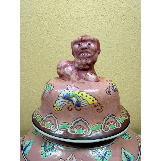 Ceramic Late 19th Century 2 Japanese Ginger Jars With Foo Dog For Sale - Image 7 of 11