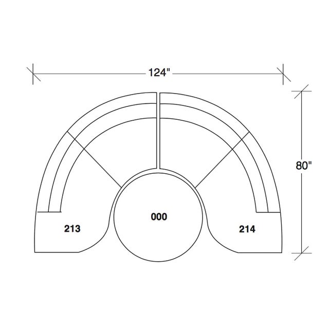 Textile Thayer Coggin “Radius” Red Sectional & Ottoman For Sale - Image 7 of 10
