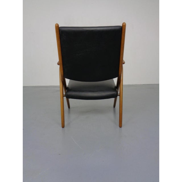 Boomerang Chair in Beech & Leather by Louis Van Teeffelen for Wébé Furniture, Netherlands, 1960s For Sale - Image 12 of 18