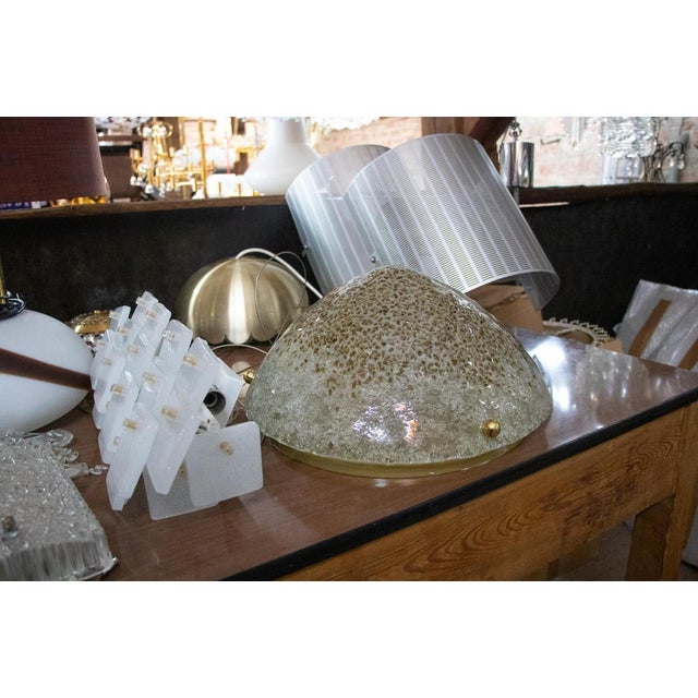 Gold Large Flush Mount in Amber Murano Glass & Brass from Kaiser, Germany, 1960s For Sale - Image 8 of 9