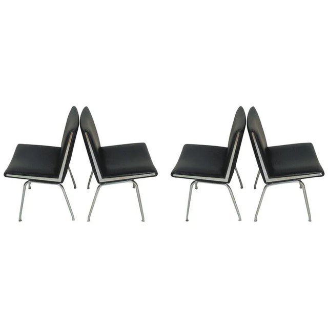 Airport Chairs in Black by Hans J. Wegner for A.P. Stolen, 1960s, Set of 4 For Sale - Image 6 of 6