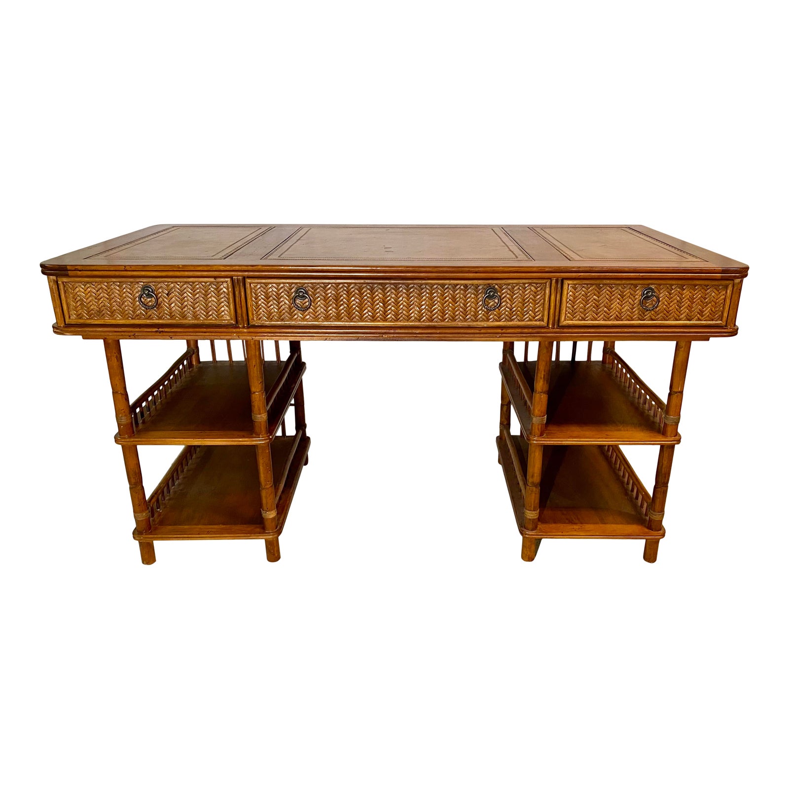 Tommy Bahama British Colonial Bamboo and Rattan Desk Chairish