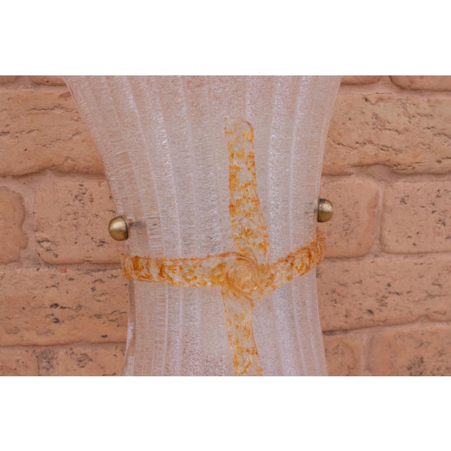 Pair of Large Size Vintage Italian Murano Glass Wall Sconces, 1970 For Sale - Image 4 of 11