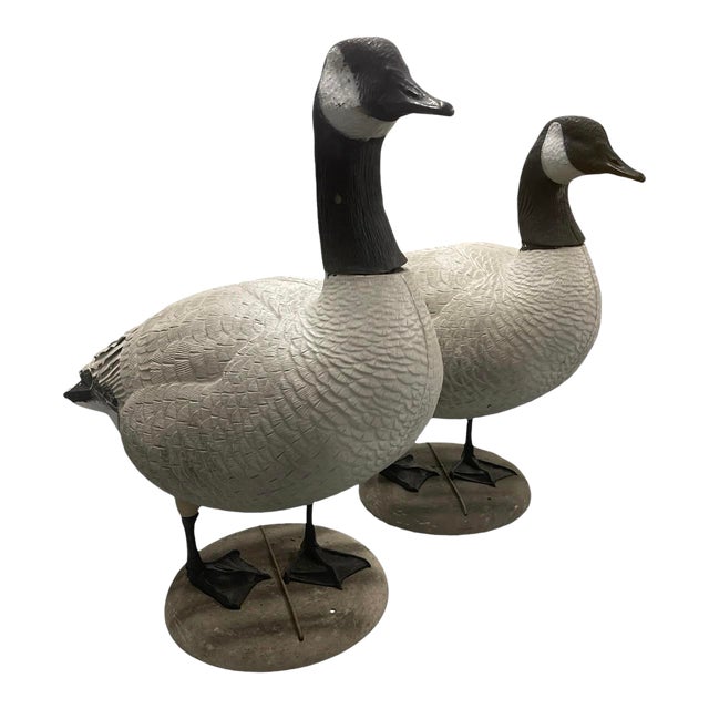 Pair of Vintage-Style Resin Canada Goose Garden Statuary For Sale