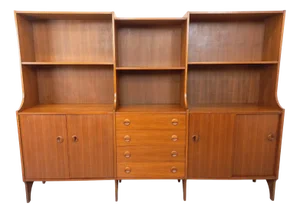 Vintage Scandinavian 3-Part Teak Bookcase Storage Unit, 1960s