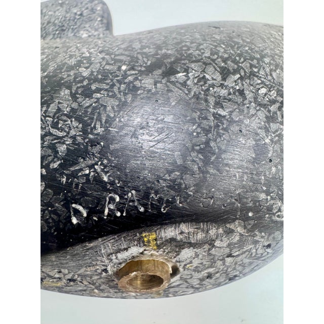 Abstract 1980s Modernist Reclining Stone Figure Sculpture on Marble Base Signed Ramosa For Sale - Image 3 of 10