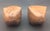 Offered is a pair of handcrafted carved and lathed burl wood abstract animal figurines - possibly pigs, hedgehogs, or...