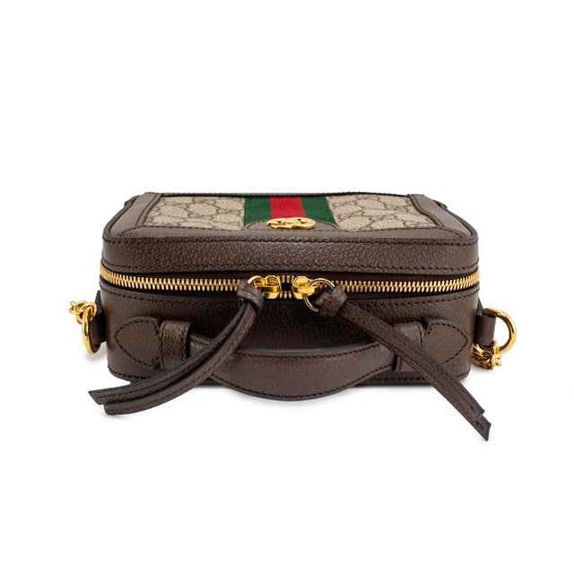 Early 21st Century Gucci Ophidia Gg Supreme Canvas & Leather Gold Hardware Top Handle Bag For Sale - Image 5 of 9