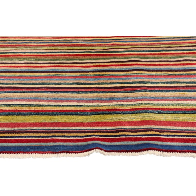 Vintage Persian Gabbeh Rug, 04'07 X 06'05 For Sale - Image 4 of 10