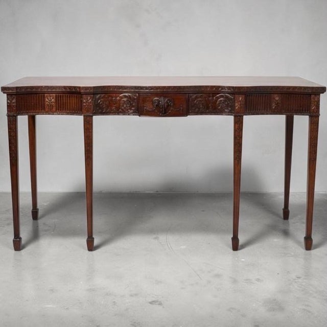 Neoclassical Italian Neoclassical Style Carved Mahogany W/ Ram Sideboard or Console Table For Sale - Image 3 of 12
